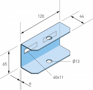 Eurostrut_EHRB60_Hanger Rod Bracket for Cable Ladder ECL_AFMETINGEN