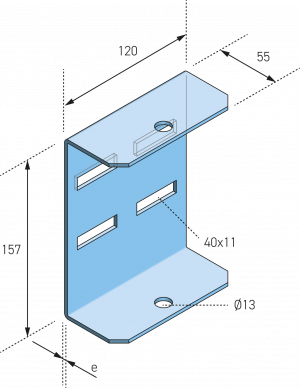 Eurostrut_EHRB150_Hanger Rod Bracket for Cable Ladder ECL_AFMETINGEN