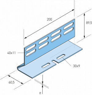 Eurostrut_EEFPMB100-150_External Mounting Bracket for Cable Ladder ECL_AFMETINGEN