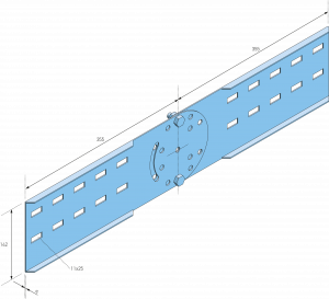 Eurostrut_EVHCP150_Coupler Plate Vertical for Cable Ladder_AFMETINGEN