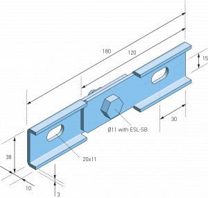 ESL-VC_Vertical Hinged Connector for Marine Ladder ESL_AFMETINGEN