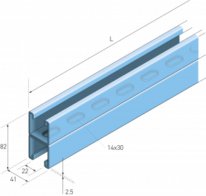 ES1001T_Eurostrut_Slotted Strut Channel 2x-41x41_AFMETINGEN_1